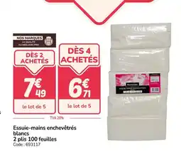 Promocash Essuie-mains enchevêtrés blancs offre