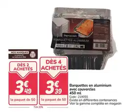 Promocash Barquettes en aluminium avec couvercles offre