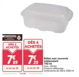 Promocash Boîtes avec couvercle indépendant offre
