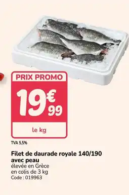 Promocash Filet de daurade royale 140/190 avec peau offre
