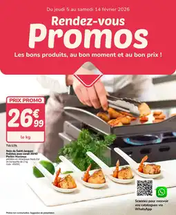 Promocash Noix de saint-jacques fraîches avec corail 20/40 Pecten Maximus offre