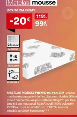 BUT Matelas mousse prem's offre
