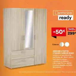 BUT Armoire 3 portes 2 tiroirs 1 miroir ready offre