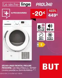 BUT PROLINE Sèche-linge frontal PRODHP8E offre