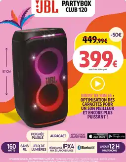 Darty Enceinte sono dj jbl partybox club 120 offre