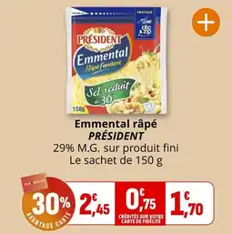 Coccinelle Express Emmental râpé président offre