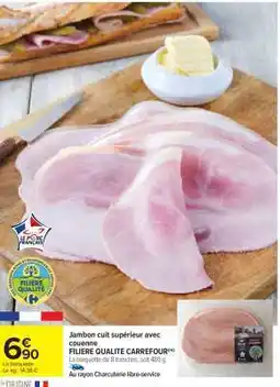 Carrefour Market JAMBON CUIT SUPÉRIEUR AVEC COUENNE offre