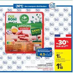 Carrefour Market Lardons Fumés offre
