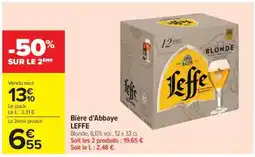 Carrefour Market Bière d’Abbaye LEFFE offre