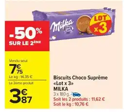 Carrefour Market Biscuits Choco Suprême Lot x 3 offre