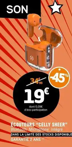 E.Leclerc ÉCOUTEURS “CELLY SHEER” offre