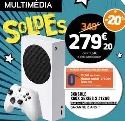 E.Leclerc CONSOLE XBOX SERIES S 512GO offre