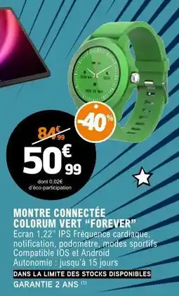 E.Leclerc Montre connectée Colorum Vert “Forever” offre