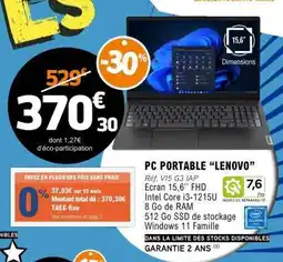 E.Leclerc PC PORTABLE LENOVO offre