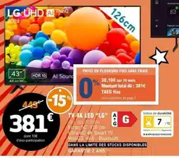 E.Leclerc TV 4K LED LG offre