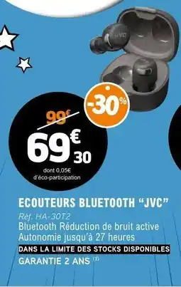 E.Leclerc ECOUTEURS BLUETOOTH “JVC” offre
