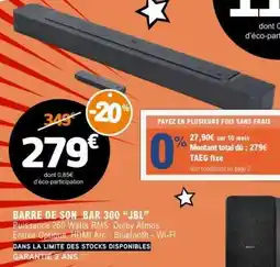 E.Leclerc BARRE DE SON_BAR 300 “JBL” offre