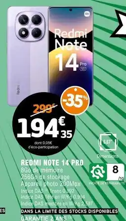 E.Leclerc REDMI NOTE 14 PRO offre