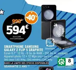 E.Leclerc SMARTPHONE SAMSUNG GALAXY Z FLIP 5 GRAPHITE offre