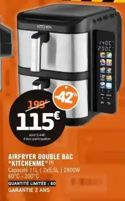 E.Leclerc AIRFRYER DOUBLE BAC “KITCHENME” offre