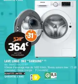 E.Leclerc LAVE-LINGE 9KG “SAMSUNG” offre