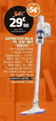 E.Leclerc ASPIRATEUR BALAI FIL 2EN1 WHT “VORTEX” offre