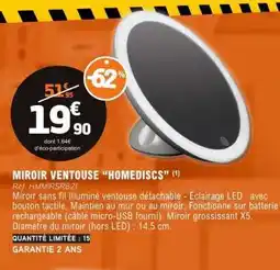 E.Leclerc MIROIR VENTOUSE “HOMEDISCS” offre