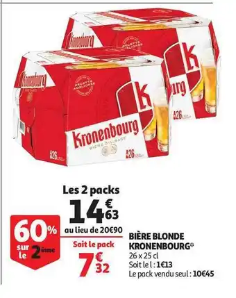 Auchan Bière Blonde Kronenbourg offre