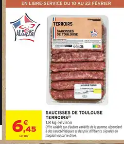 Intermarché Terroirs saucisses de toulouse offre