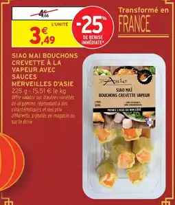 Intermarché Merveilles d'asie siao maï bouchons crevette à la vapeur offre