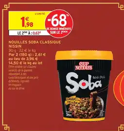 Intermarché Nissin nouilles soba classique offre