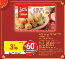 Intermarché Deli's world nems aux crevettes surgelés offre