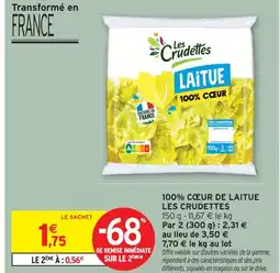 Intermarché Les crudettes 100% cœur de laitue offre