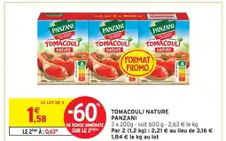Intermarché Panzani tomacouli nature offre
