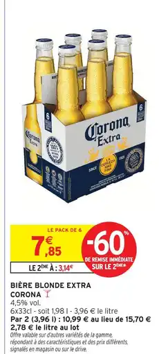 Intermarché Corona bière blonde extra offre