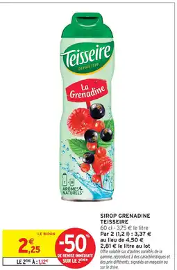 Intermarché Teisseire sirop grenadine offre