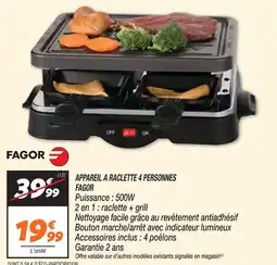 Netto Fagor appareil à raclette 4 personnes offre