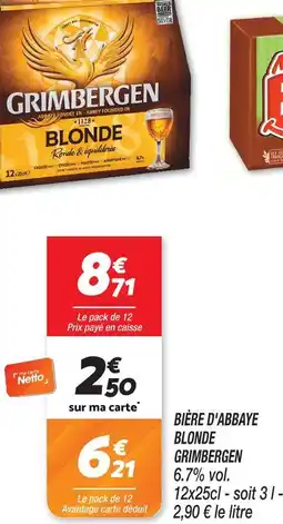 Netto Grimbergen bière d'abbaye blonde offre