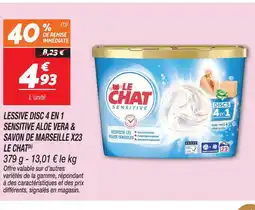 Netto Le chat lessive disc 4 en 1 sensitive aloe vera & savon de marseille x23(b) offre