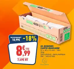 Bureau Vallée Exacompta 20 bobines carte bancaire offre