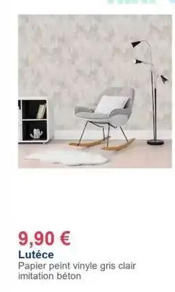 Décor Discount Lutece papier peint vinyle gris clair imitation béton offre
