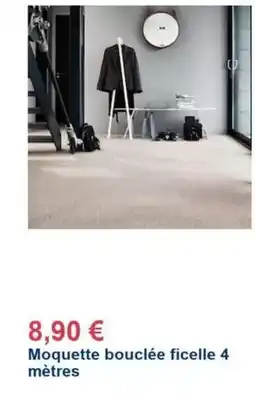 Décor Discount Moquette bouclée ficelle 4 mètres offre