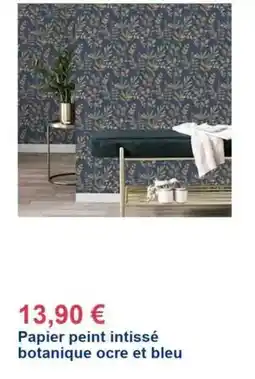 Décor Discount Papier peint intissé botanique ocre et bleu offre