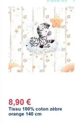 Décor Discount Orange - tissu 100% coton zèbre 140 cm offre