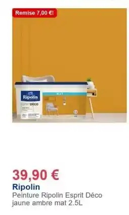 Décor Discount Ripolin - peinture esprit déco jaune ambre mat offre