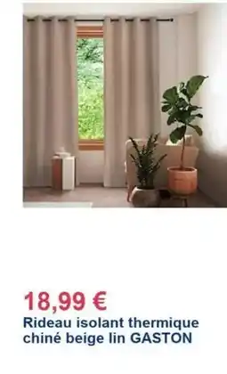 Décor Discount Rideau isolant thermique chiné beige lin offre