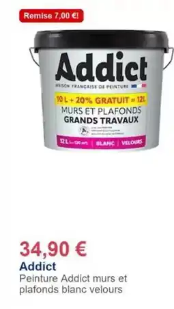 Décor Discount Peinture addict murs et plafonds blanc velours offre