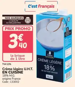 Promocash Crème légère u.h.t. en cuisine offre