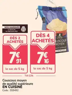 Promocash Couscous moyen de qualité supérieure en cuisine offre
