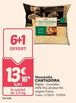 Promocash Mozzarella cantadora offre